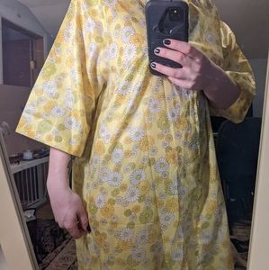 1960s vintage Montgomery ward house dress night gown flower power